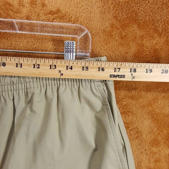 LACOSTE Shorts Mens Large Tan Relaxed Fit Drawstring Zip Up Poplin $98 - Picture 8 of 11